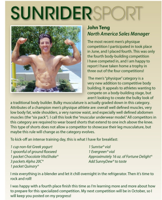 Sunrider Sport Success Story with John Teng